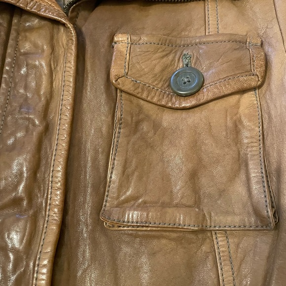 GAP vintage style leather jacket in cognac color - Picture 4 of 9